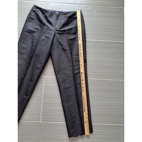 GAP Silk Women's Black Tapered Ankle Pants Size 8 Luxury Minimalist Academia - Picture 9 of 11